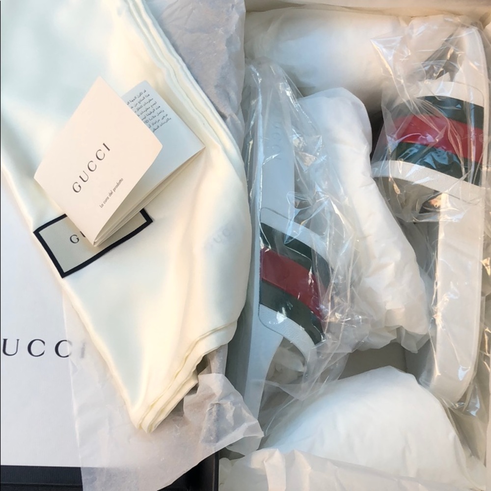 Gucci web slide sandals